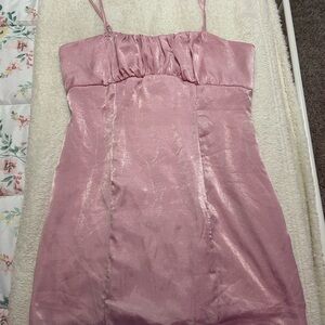 Altar'd State Blush Satin Dress with Straps